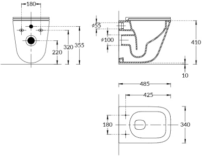 Унитаз Кубо Торнадо подвесной с системой смыва торнадо с крепежом и сиденьем, белый глянцевый Унитаз Кубо Торнадо подвесной с системой смыва торнадо с крепежом и сиденьем, белый глянцевый