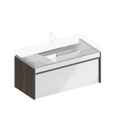 Тумба MODULA подвесная 100 с ящиком 1+1, арабика Тумба MODULA подвесная 100 с ящиком 1+1, арабика